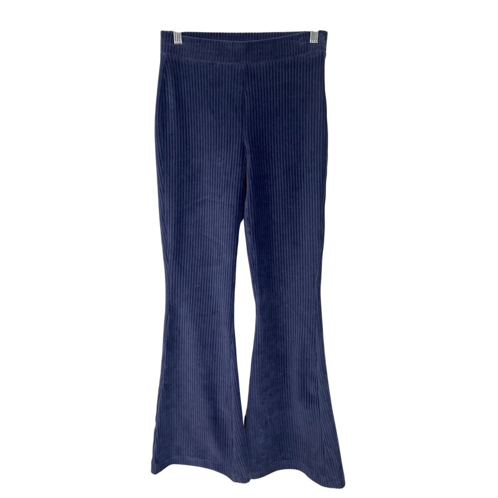 Aerie Groove-On Velour High Waisted Flare Pants Ribbed Loungewear Sz Small Short